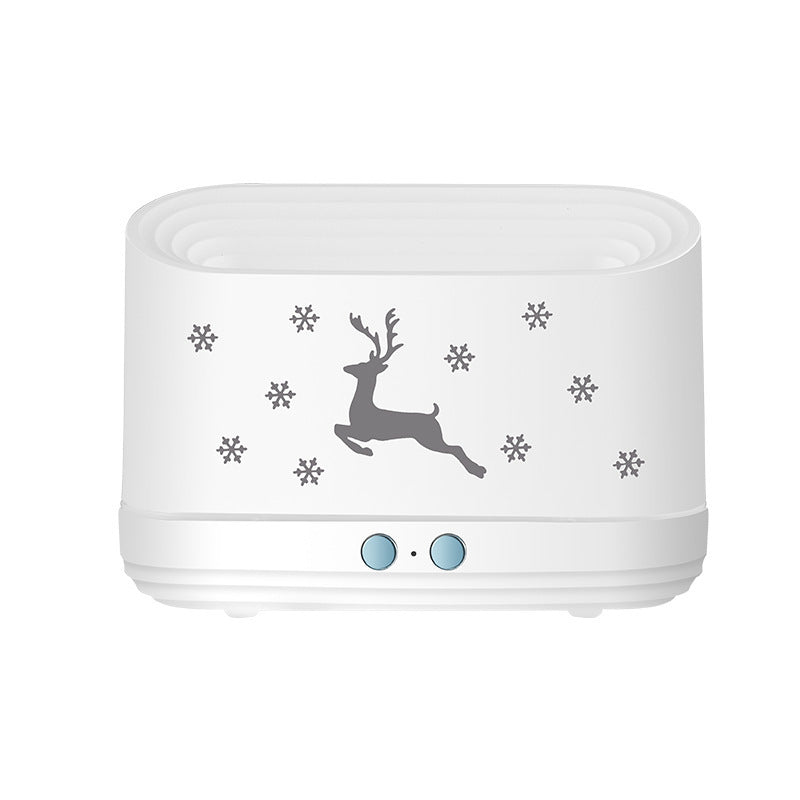Christmas Elk Flame Humidifier – Quiet Aromatherapy & LED Atmosphere Light