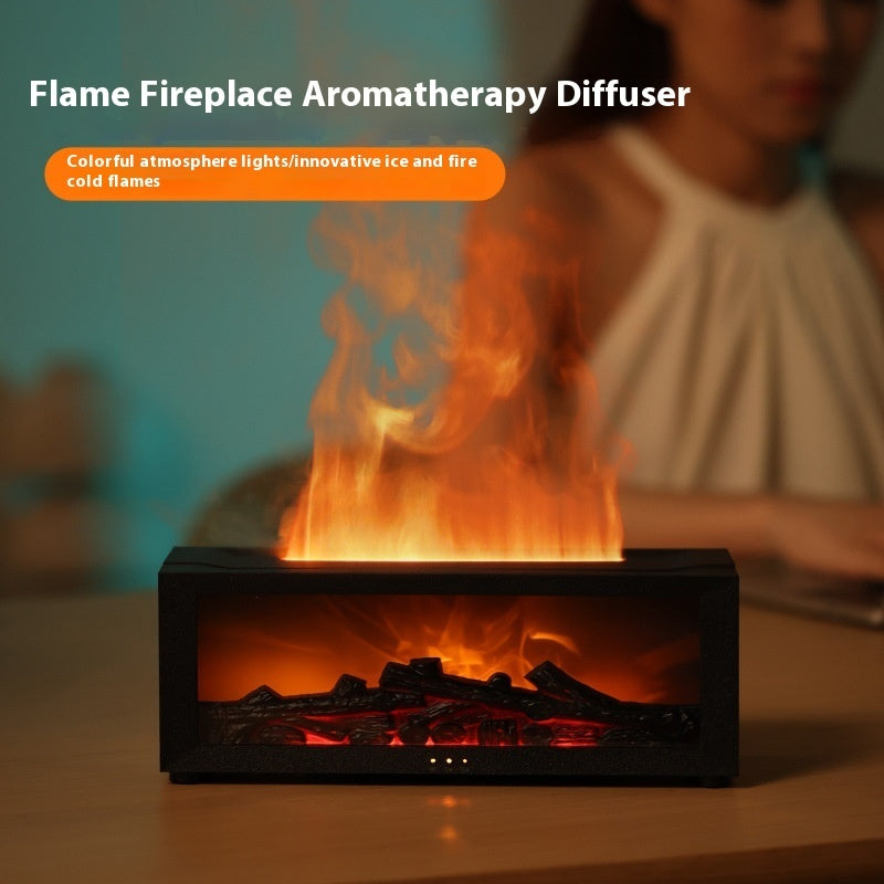 "Flame Effect Aroma Diffuser – 3D RGB Humidifier for Essential Oils | UK Home Use"