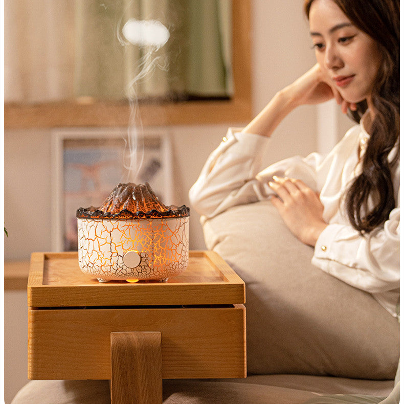 Volcano Aromatherapy Diffuser – Flame Mist Jellyfish Air Humidifier