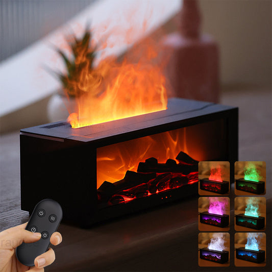 "Flame Effect Aroma Diffuser – 3D RGB Humidifier for Essential Oils | UK Home Use"